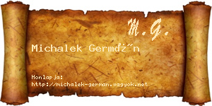 Michalek Germán névjegykártya